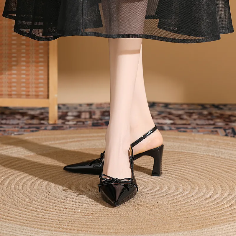 DAPHNE Chunky Heel High Heels 6.5CM Women's-5