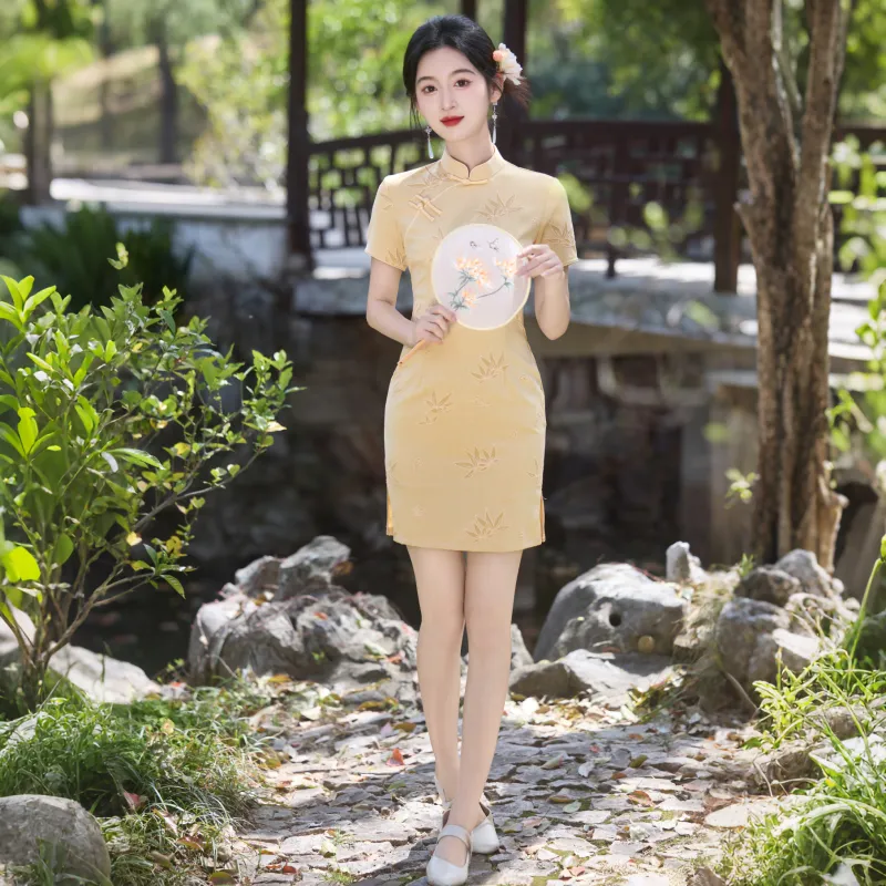 MJ Cheongsams Women's Yellow-2