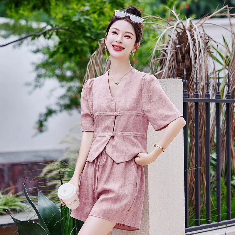 MJ Spring And Summer Casual Suit Women's Pink-1