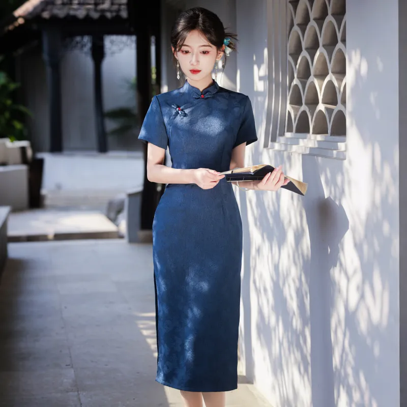 MJ Cheongsams Women's Blue-3