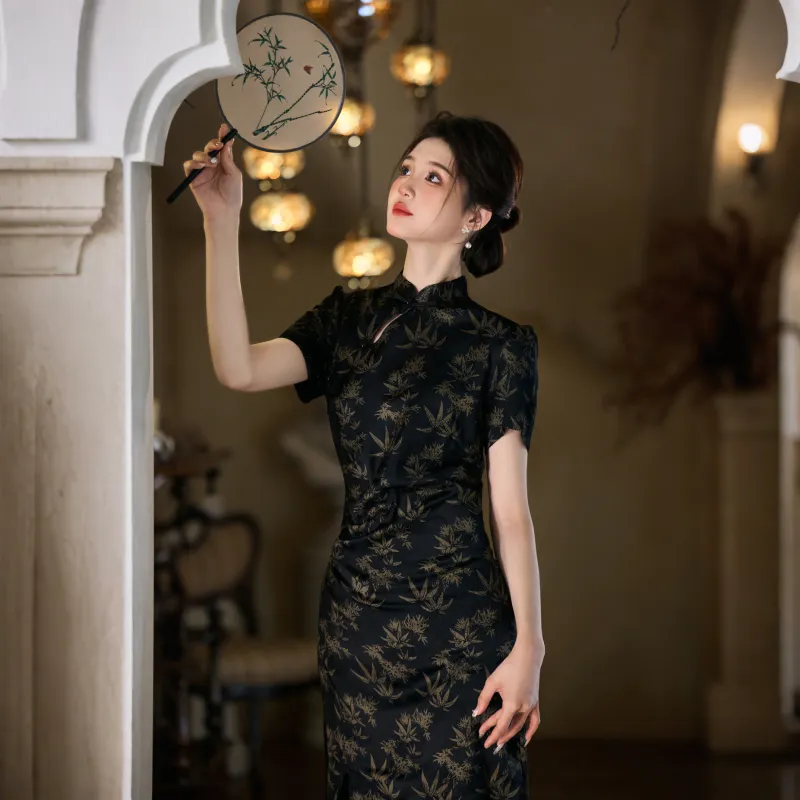 MJ Cheongsams Women's Black-4