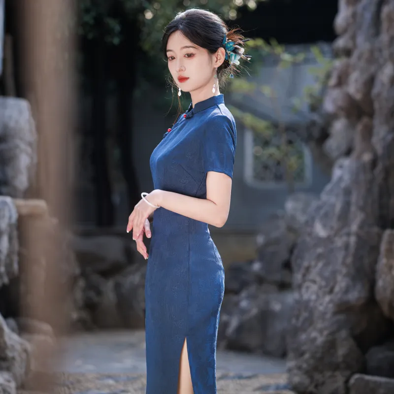 MJ Cheongsams Women's Blue-2