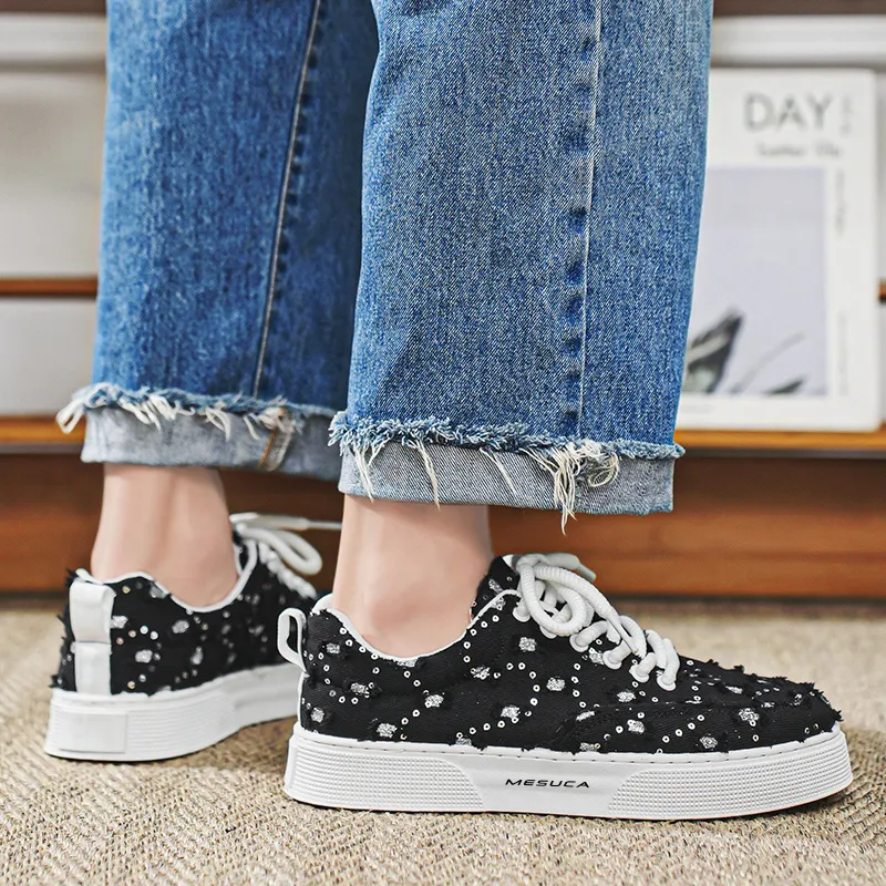 MESUCA Canvas Shoes Men Low Top-5