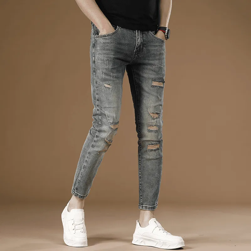 JIKENDI Jeans Men Blue, Ankle Length-5