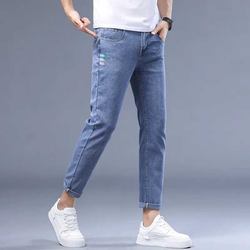 JIKENDI Jeans Men Light Blue Ankle Length-2
