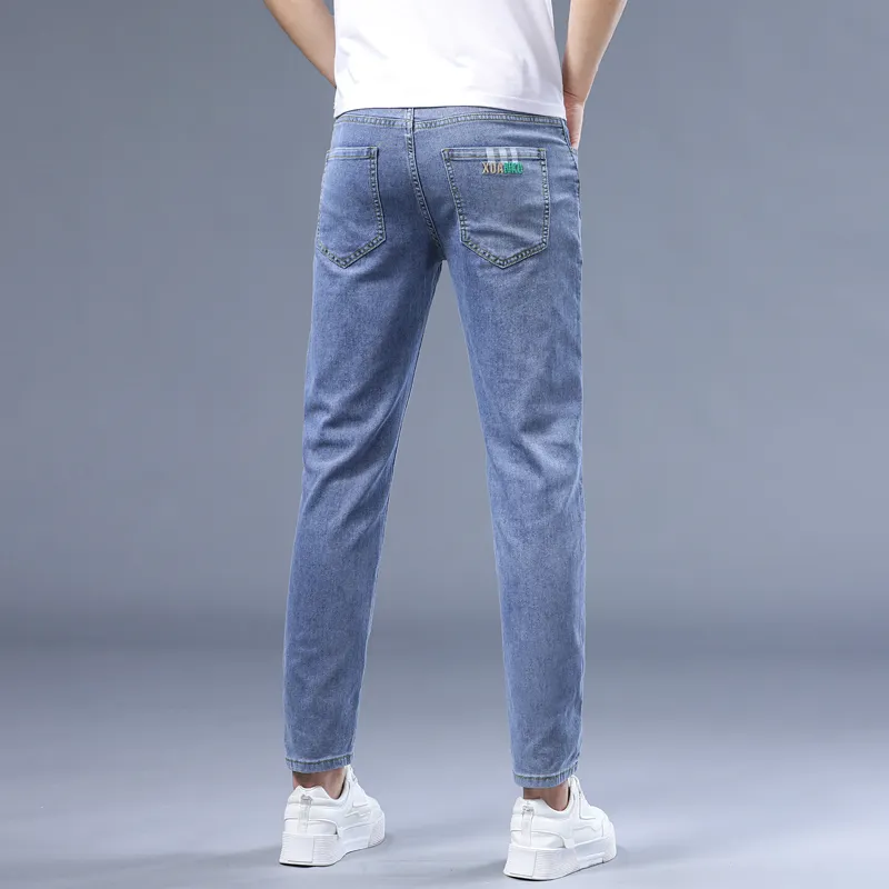 JIKENDI Jeans Men Light Blue Ankle Length-1
