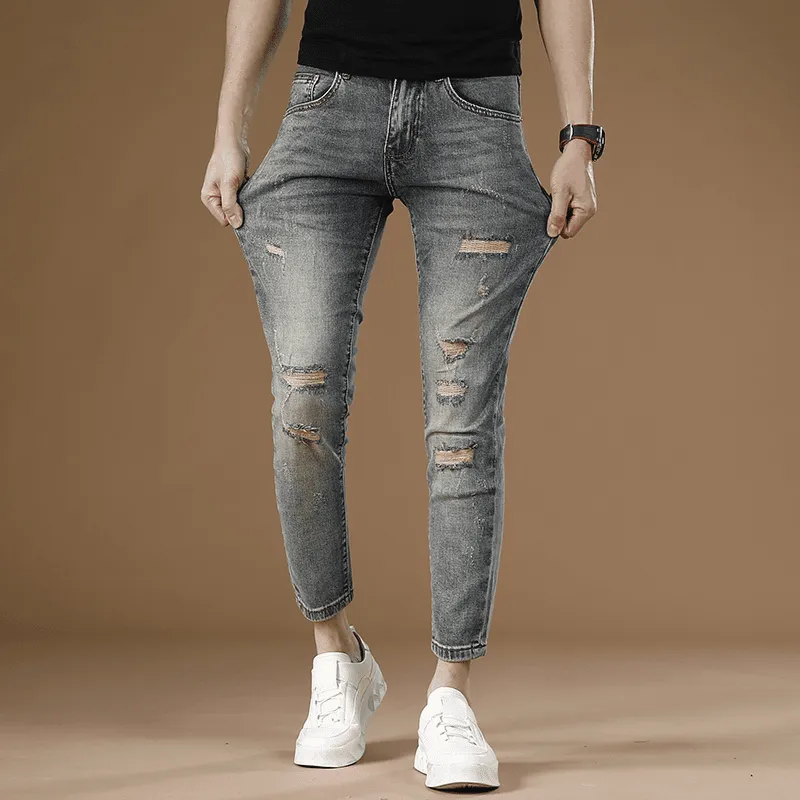 JIKENDI Jeans Men Blue, Ankle Length-4