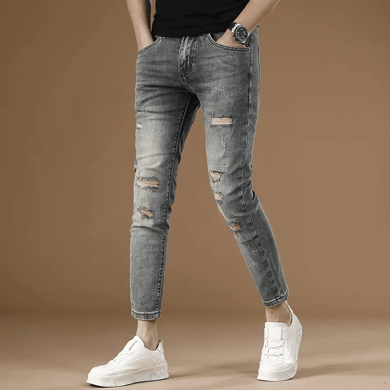 JIKENDI Jeans Men Blue, Ankle Length-3