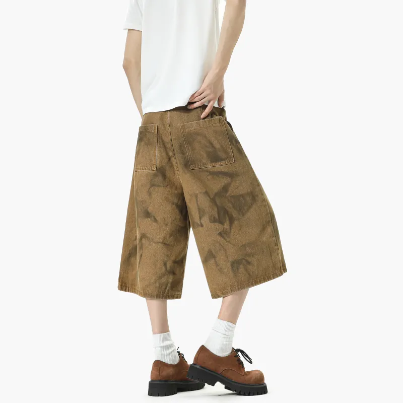 MUSCLETECH Denim Shorts Unisex Khaki-1