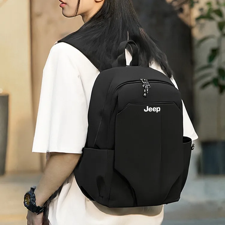 Jeep Nylon Backpack Unisex Black/Gray/Ecru-1
