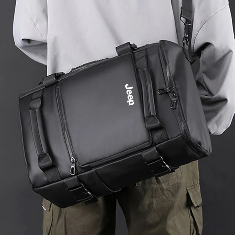 Jeep PVC Polyvinyl Chloride Backpack Unisex Black-2