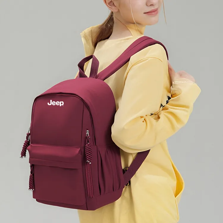 Jeep Nylon Backpack Unisex Black/Red/Yellow/Pink-3