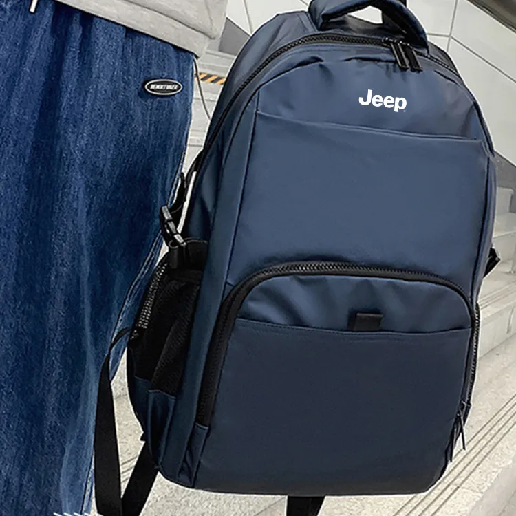 Jeep Nylon Backpack Men's Black/Gray/Dark Blue-5