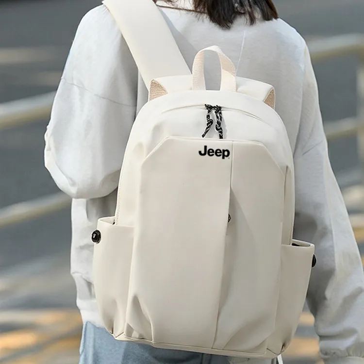 Jeep Nylon Backpack Unisex Black/Gray/Ecru-6