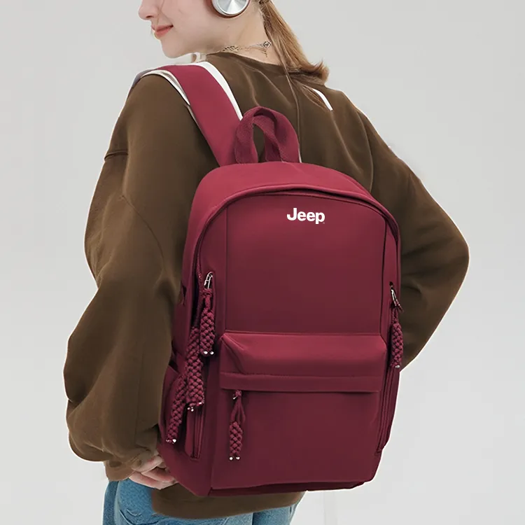 Jeep Nylon Backpack Unisex Black/Red/Yellow/Pink-5