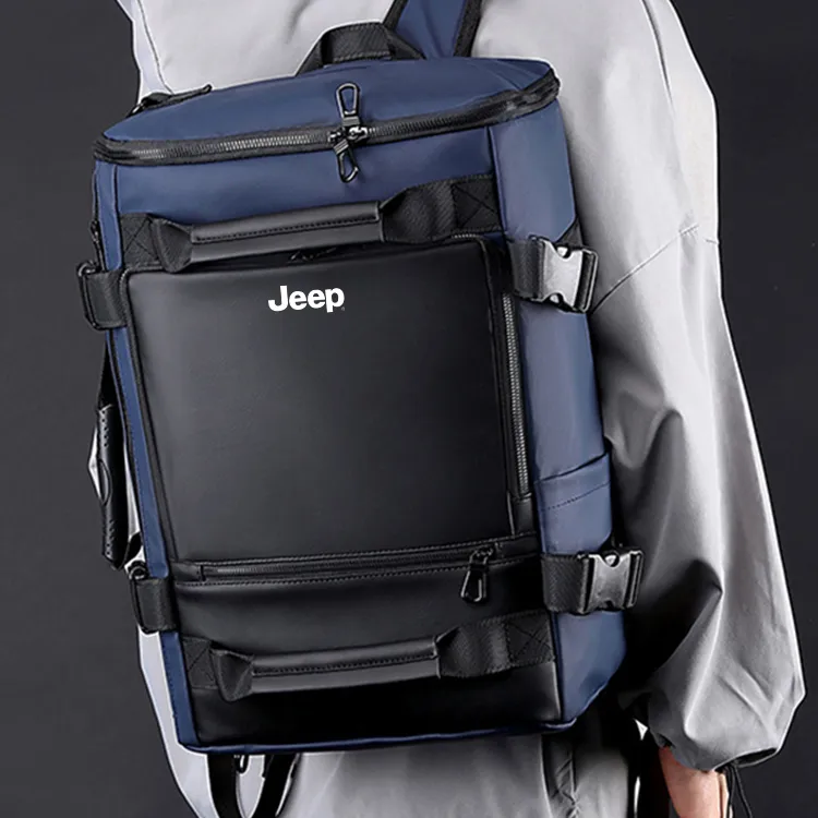 Jeep PVC Polyvinyl Chloride Backpack Unisex Black-5