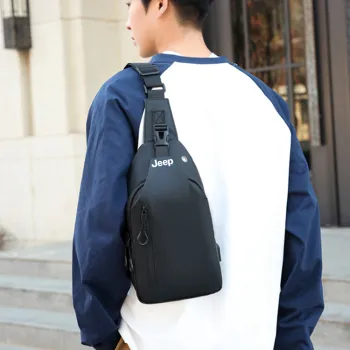 Jeep Nylon One Shoulder Crossbody Bag, Sling Bag Unisex Multicolor