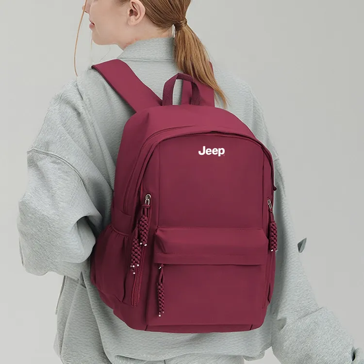 Jeep Nylon Backpack Unisex Black/Red/Yellow/Pink-4