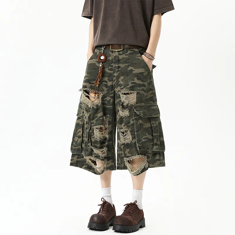 A02 Denim Shorts Unisex Camouflage-1
