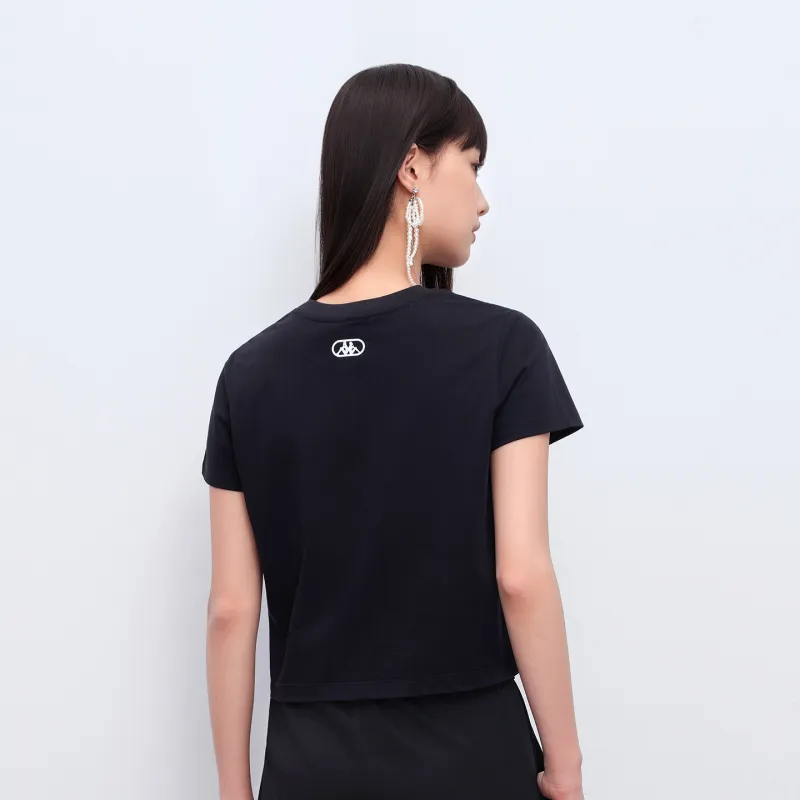 Kappa Casual Cartoon Sweet Style Print Short Sleeved Comfortable Versatile Loose Fit T Shirt Women's-20