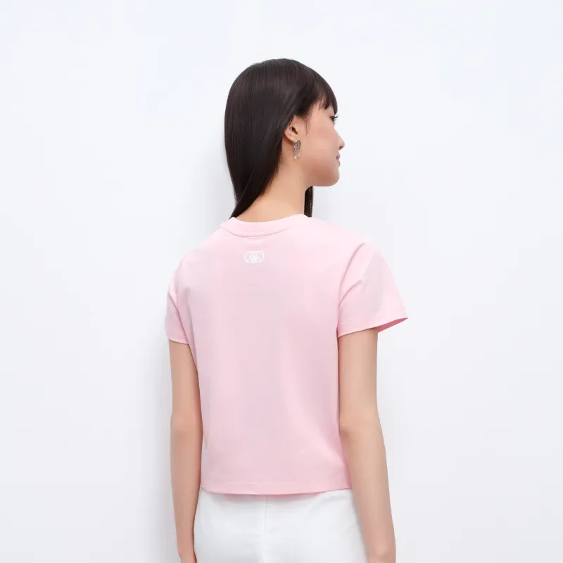 Kappa Casual Cartoon Sweet Style Print Short Sleeved Comfortable Versatile Loose Fit T Shirt Women's-14