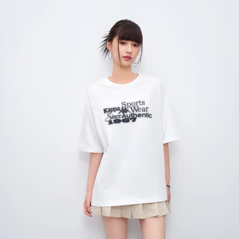 Kappa T Shirts Unisex Frost White-3