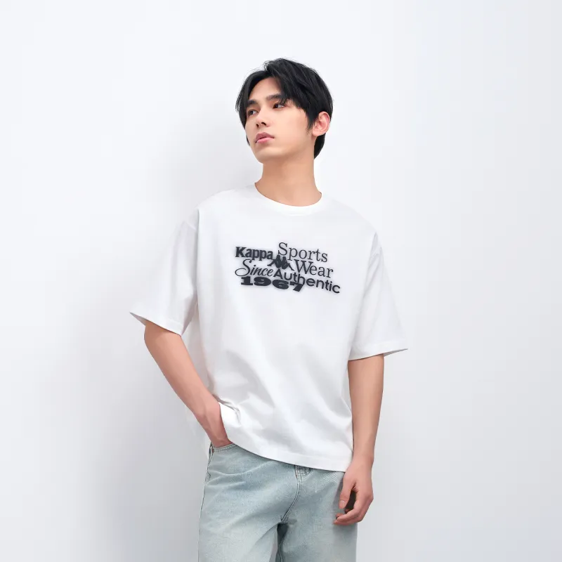 Kappa T Shirts Unisex Frost White-4