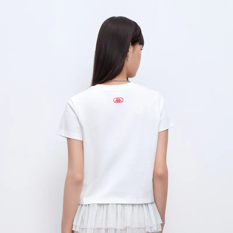 Kappa Casual Cartoon Sweet Style Print Short Sleeved Comfortable Versatile Loose Fit T Shirt Women's-2