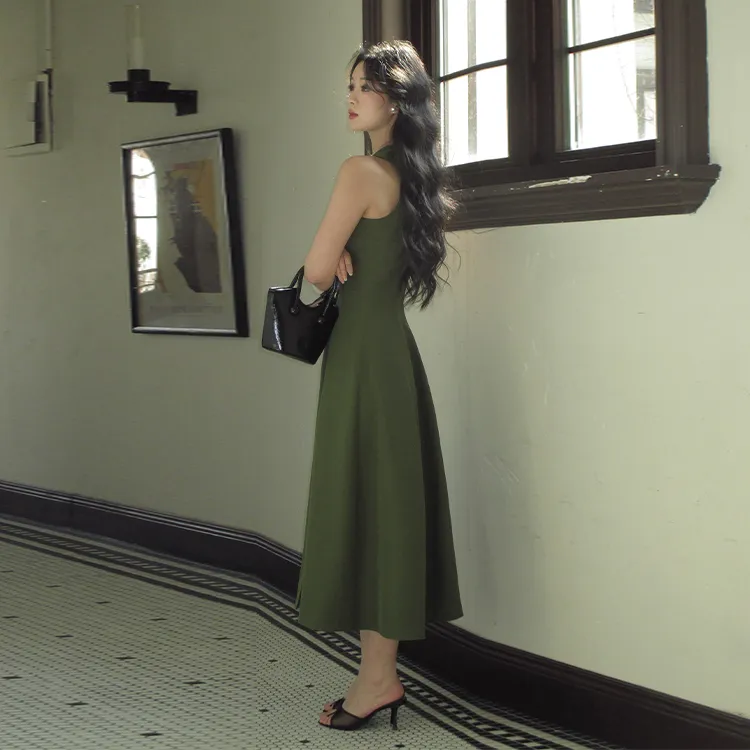 BELOVED STARRY Sleeveless Dress Women's Dark Green-7