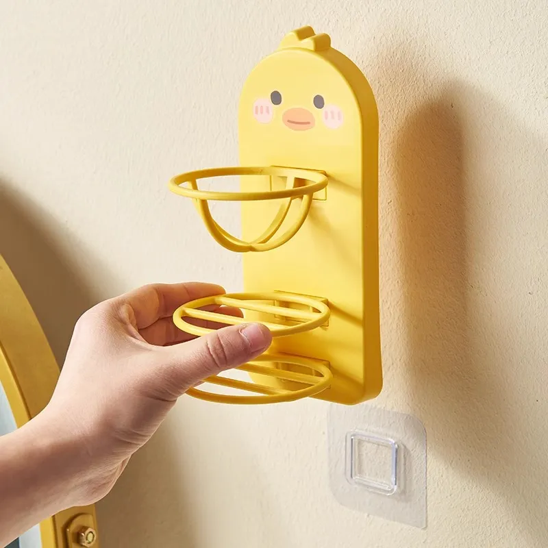 ZHENZI Yellow Duck Makeup Sponge Wall Mounted Storage Racks & Shelves-4