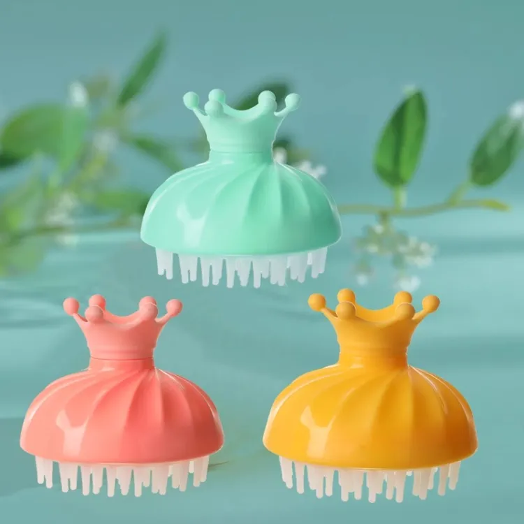 ZHENZI Crown Silicone Hair Comb Dandruff Removal Bathing Scrubbers Massage Brushes-4