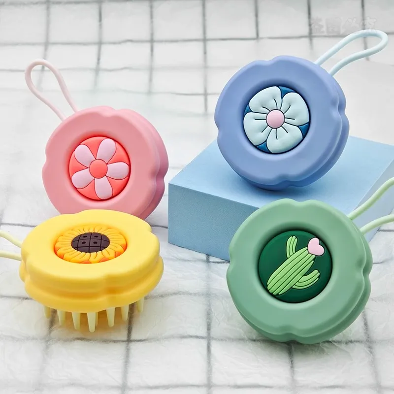 ZHENZI Cute Hair Comb Silicone Massage Head Itch Relief Scalp Cleansing Treatment-13