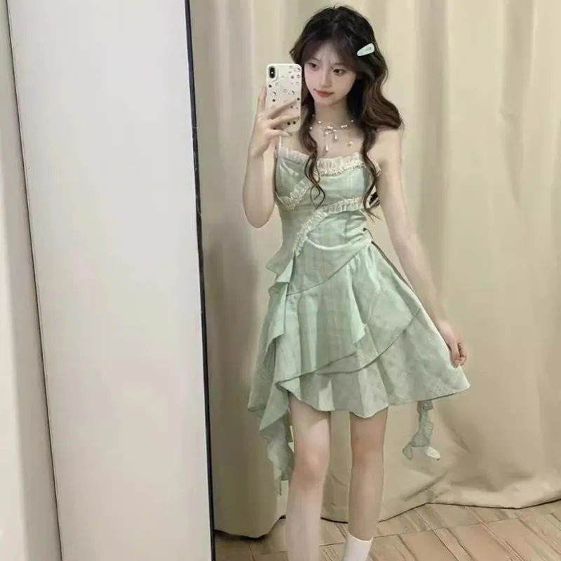 7 SEVFUN Slip Dresses Women's Green-3