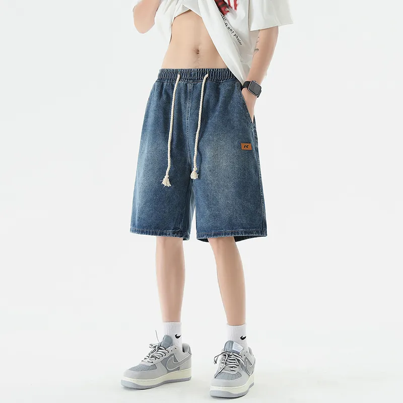 FAWENXIANGZI Denim Shorts Men's-7