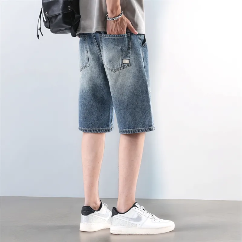 FAWENXIANGZI Denim Shorts Men's-1