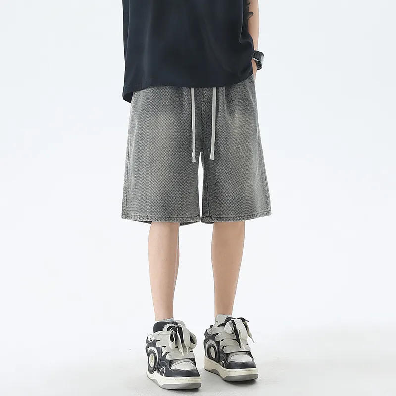 FAWENXIANGZI Denim Shorts Men's-8