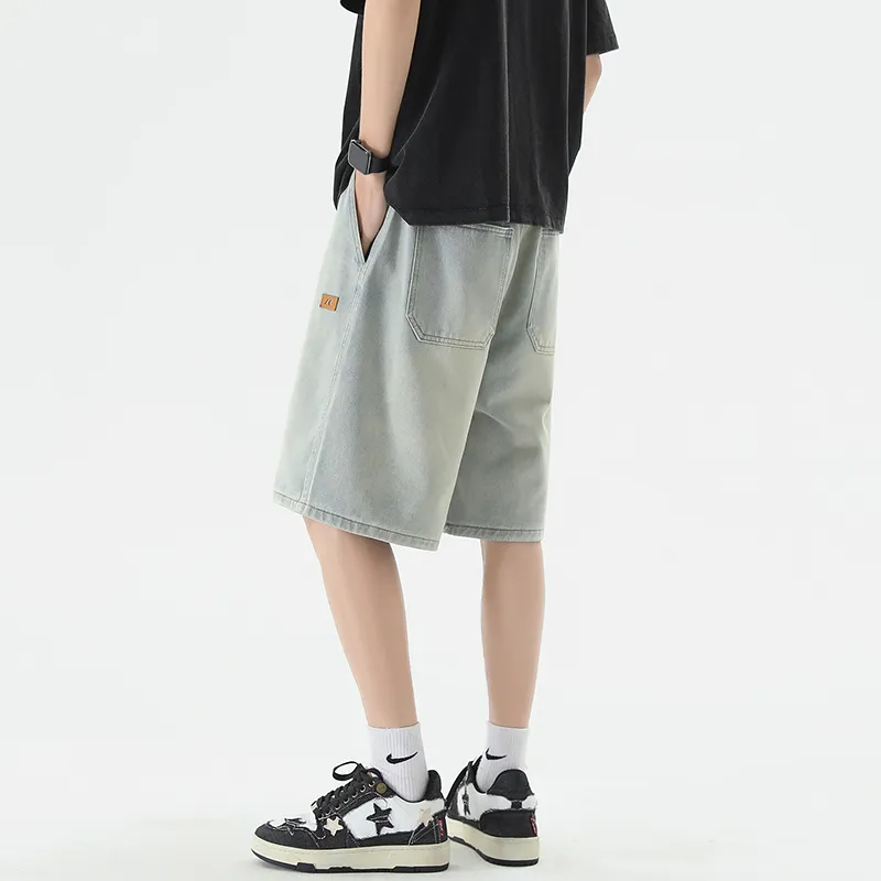 FAWENXIANGZI Denim Shorts Men's-1