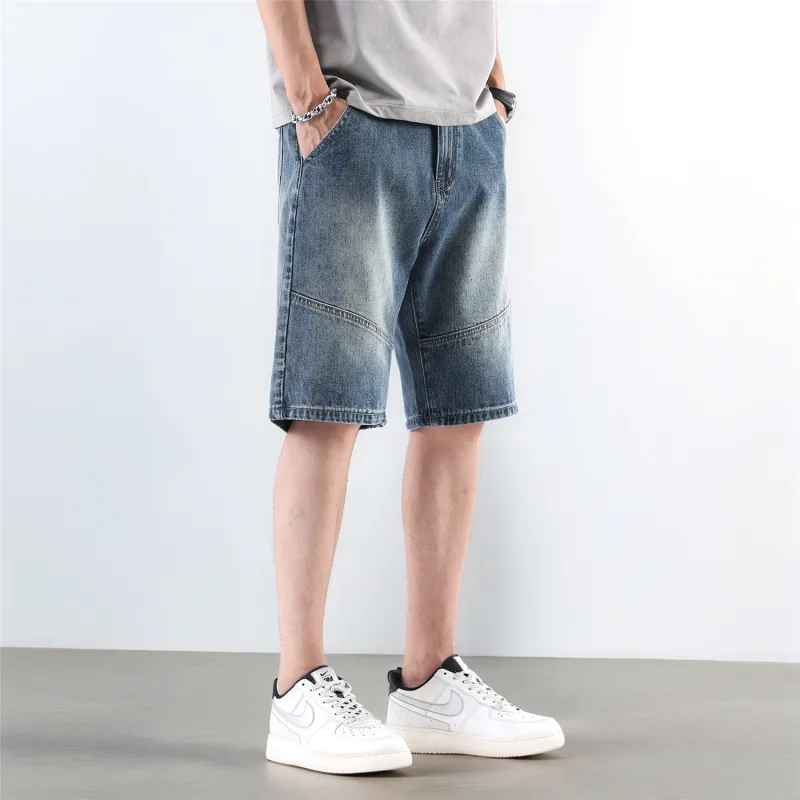 FAWENXIANGZI Denim Shorts Men's-2