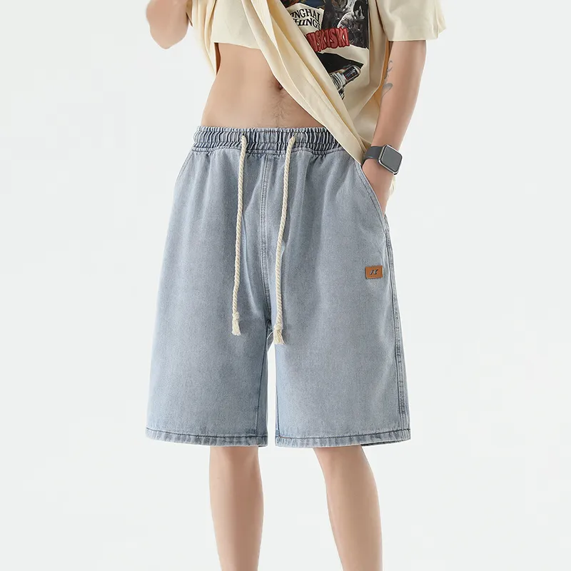 FAWENXIANGZI Denim Shorts Men's-13