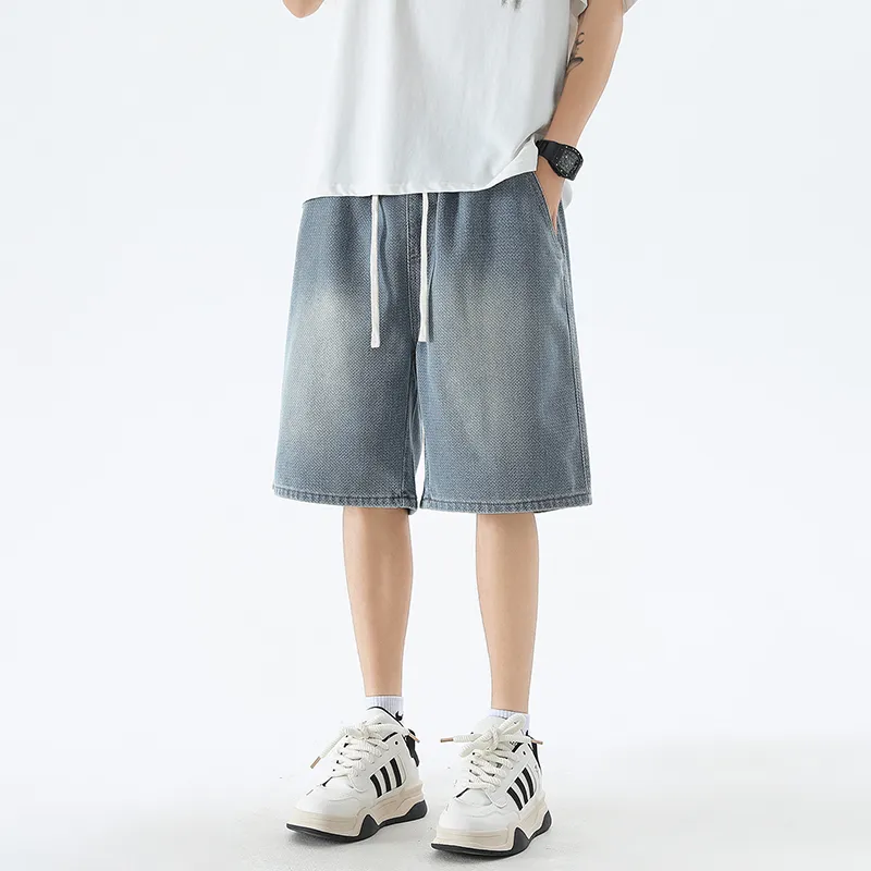 FAWENXIANGZI Denim Shorts Men's-2