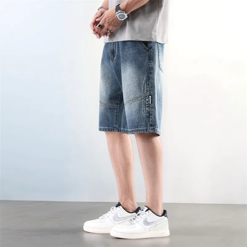 FAWENXIANGZI Denim Shorts Men's-3