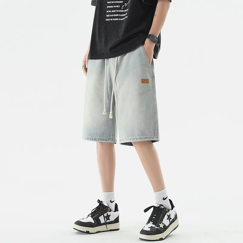 FAWENXIANGZI Denim Shorts Men's-3