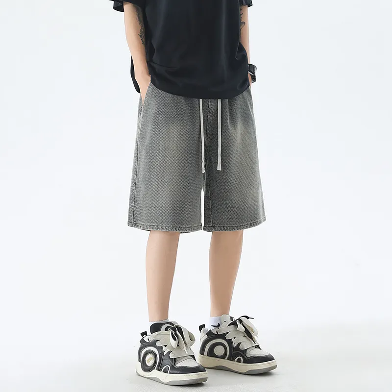 FAWENXIANGZI Denim Shorts Men's-9
