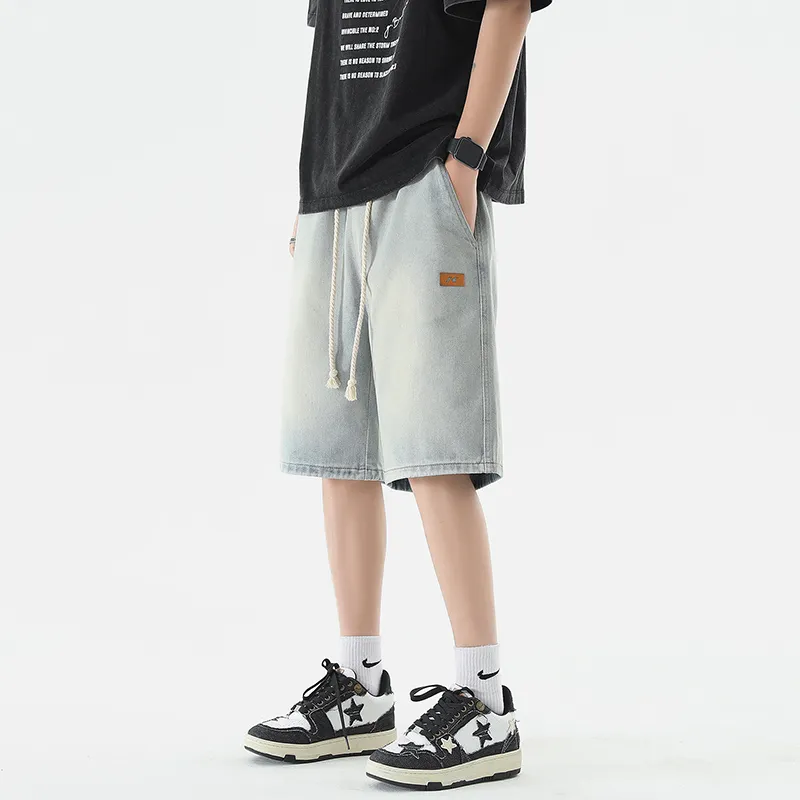 FAWENXIANGZI Denim Shorts Men's-2