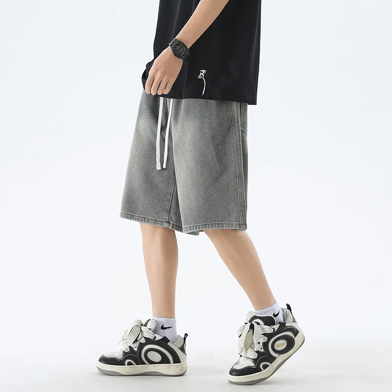 FAWENXIANGZI Denim Shorts Men's-7