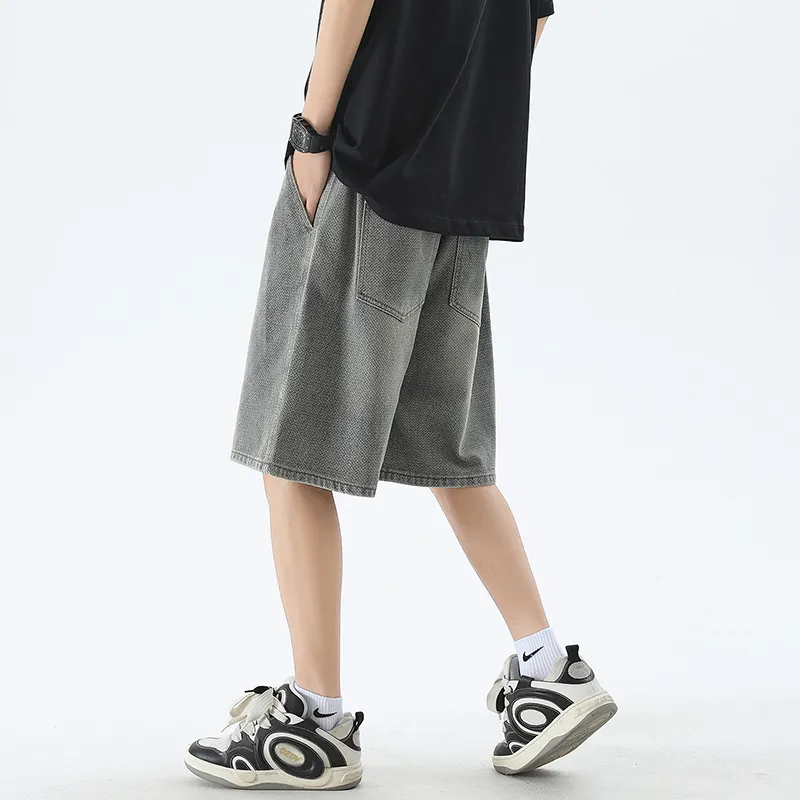 FAWENXIANGZI Denim Shorts Men's-6