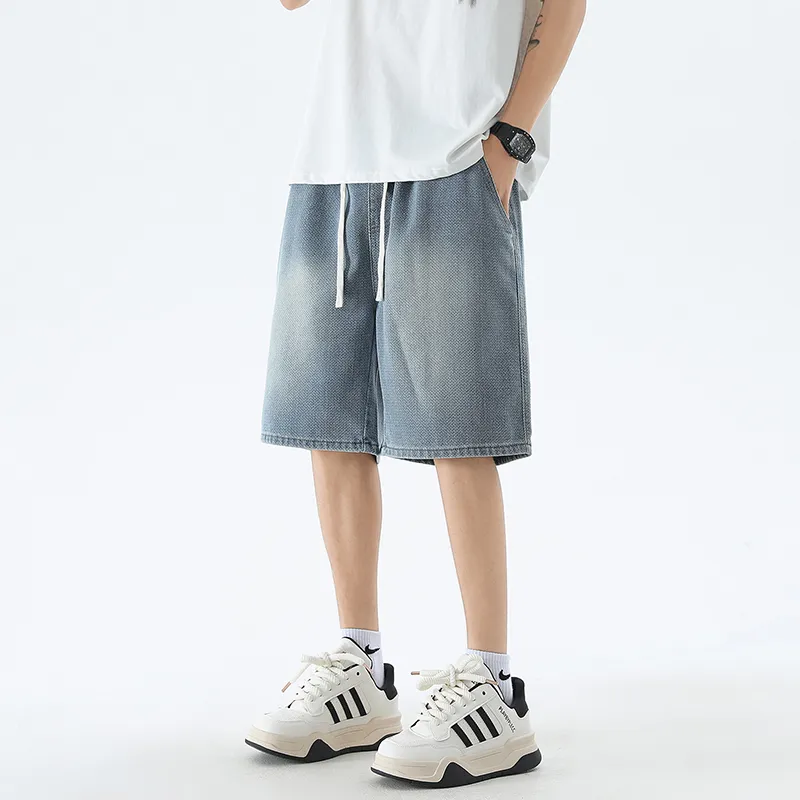 FAWENXIANGZI Denim Shorts Men's-3