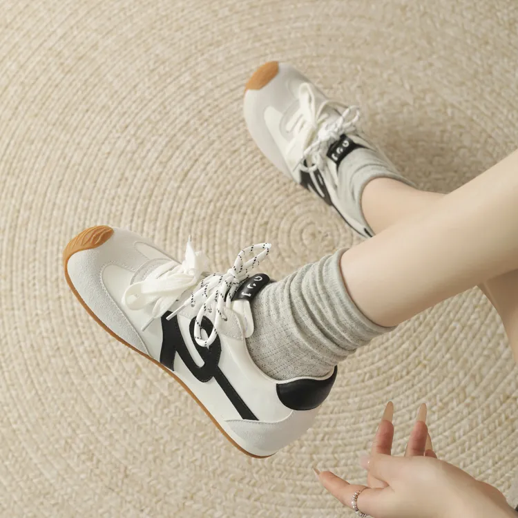 JOSINY Casual Shoes Women's Low Top Beige/Black-6