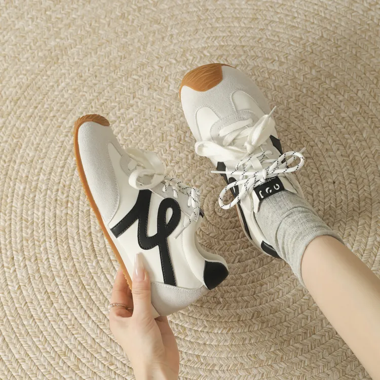 JOSINY Casual Shoes Women's Low Top Beige/Black-5