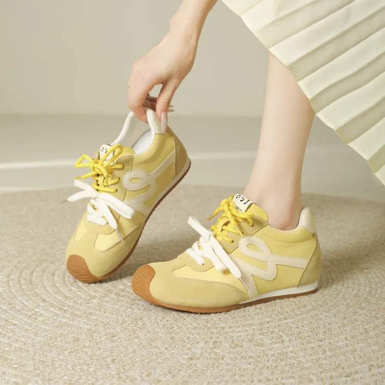 JOSINY Casual Shoes Women's Low Top Yellow-3